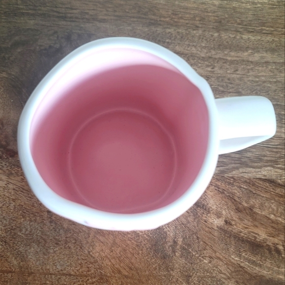 Rae Dunn Pink White Bridesmaid Artisan Ceramic Coffee Tea Soup Mug Cup - Picture 3 of 5